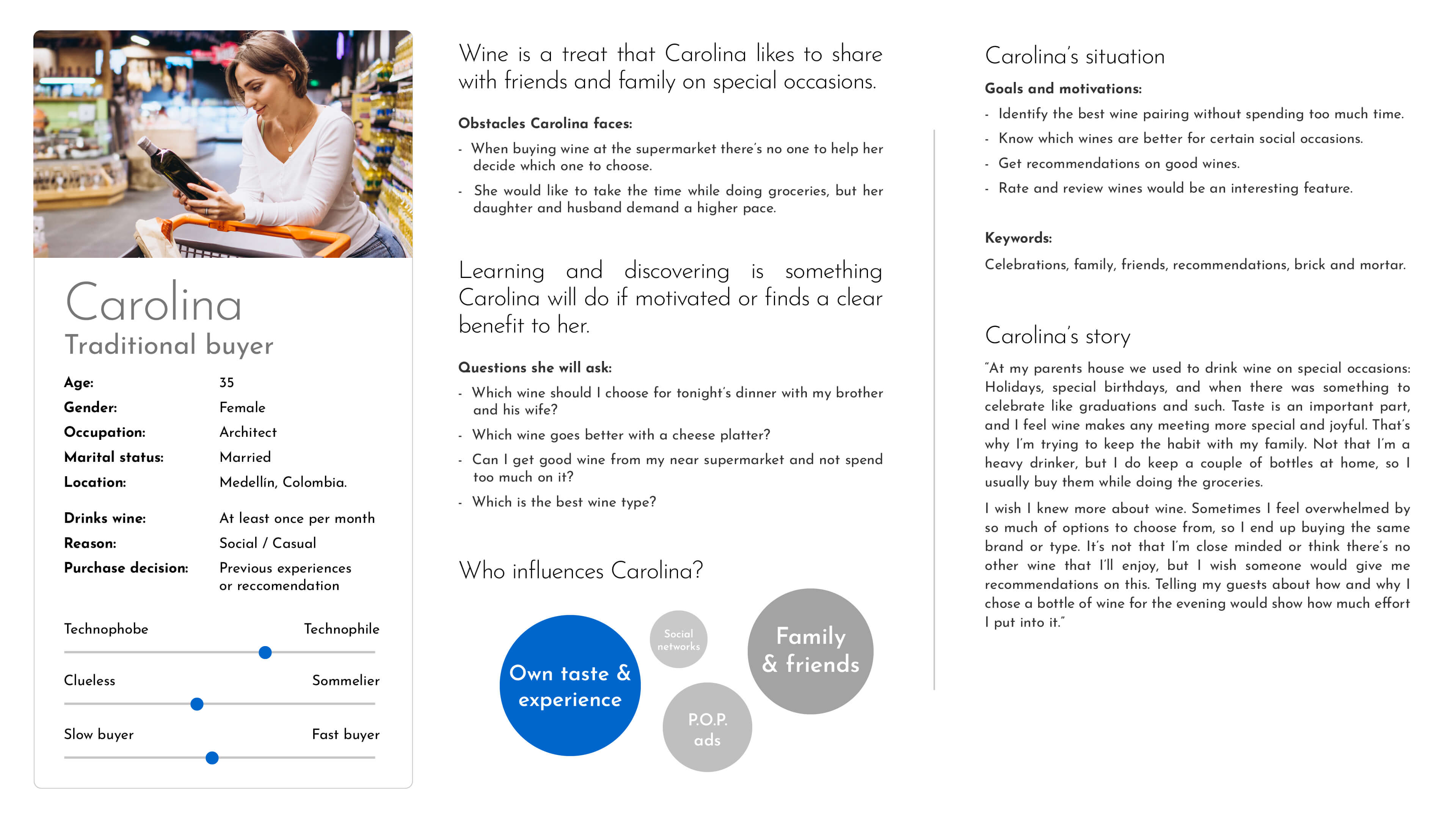Scannelier primary persona: Carolina